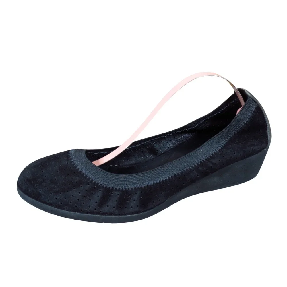 Cole Haan Tali Wedge Women Shoe Size 7 Professional Office Work Black Suede